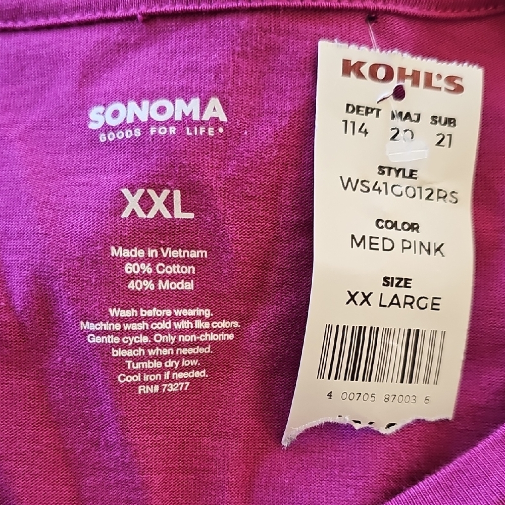 NWT Sonoma Goods for Life Midi Dress  Magenta Pink Knit Drawstring Waist XXL - Picture 10 of 13